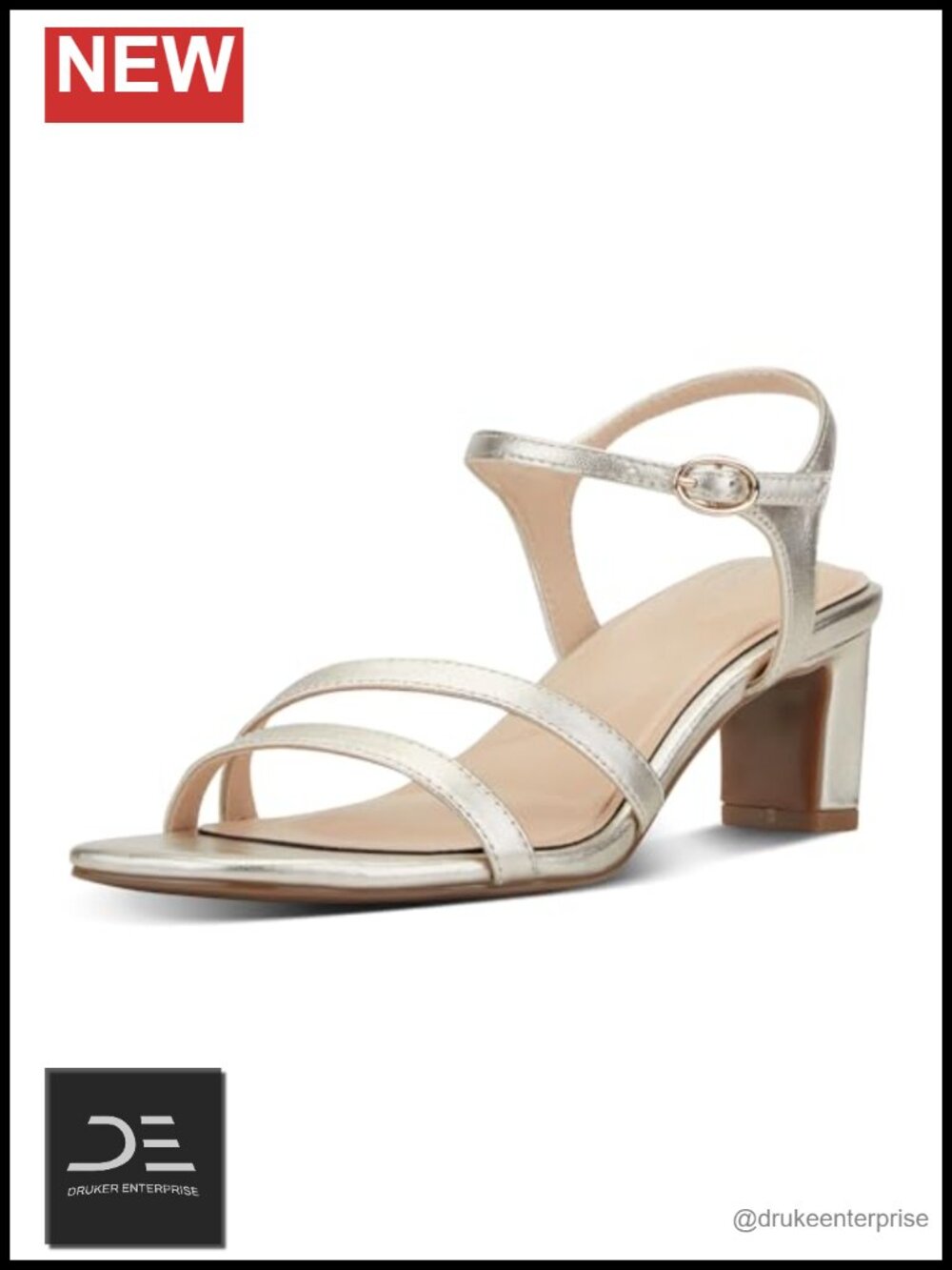 Rockport Teddy Heeled Sandals Block Heel Leather Ankle Strap